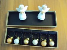 Weihnachtsdeko Servietten-Ringe und Engel Tisch Dekoration Kugeln