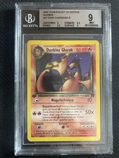 Pokemon Team Rocket 1st Edition Dunkles Glurak Deutsch Non - Holo 21/82 BGS 9