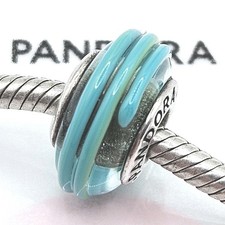Pandora Charm "Murano Grün/Türkis Spirale" 790606 Glas Silber