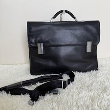 Porsche Design 2-Wege Schwarz Leder Aktentasche 40cm Businesstasche Neu