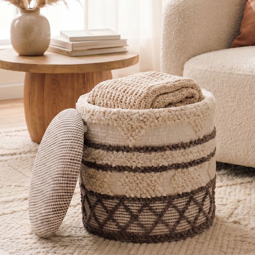 Sitzhocker mit stauraum wolle - mit,