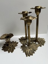 alte *GILDE* Kerzenleuchter Kandelaber 3 Und 1Kerzen Messing RAR - Dachbodenfund