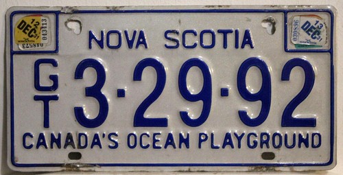 Nummernschild nova scotia - nummernschild,
