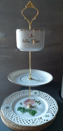 Porzellan etagere rose - porzellan., etagere.