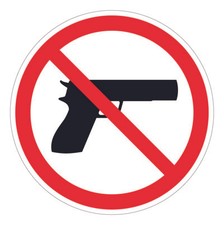 Aufkleber Verbotszeichen "Waffen verboten" Schild Folie | Ø5-30cm