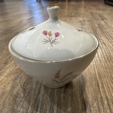 Vintage Zuckerdose Deckeldose Porzellan Goldrand „Eschenbach“ Blumen Bavaria