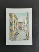 Aquarell Motiv Venedig, 11,2 x 8 cm ; Los siehe Photos
