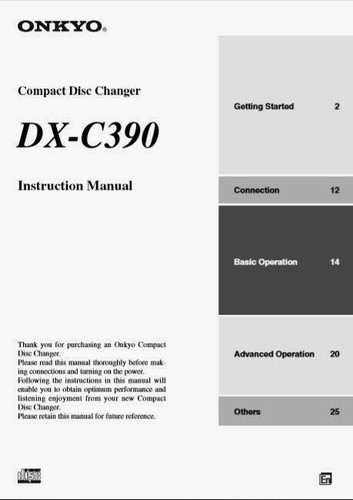 Onkyo c390 compact disc - dx-c390,