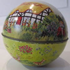 Blech Kugel zum Öffnen alt Ostern Deko made in switzerland 7 cm d Frühling rar