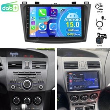 4+64GB DAB+ Für Mazda 3 2010-2013 Autoradio Android 15.0 Carplay GPS Navi Kam