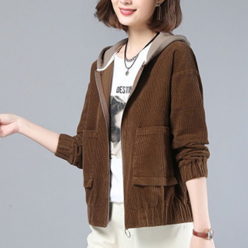 Damen frühling cord jacke mit - frühling,