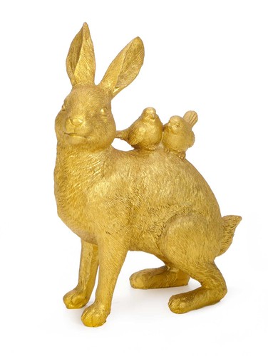 Osterhase mit vögelchen auf - mit,