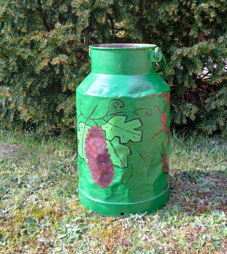 Alte milchkanne bemalte - milchkanne,