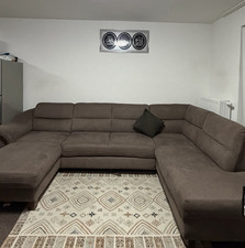 Großes Ecksofa braun mit