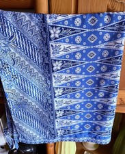 langer Wickelrock mit Bindegürtel Einheitsgröße in blau Tönen