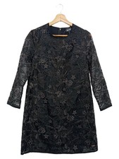 JUST CAVALLI Cocktailkleid Damen Gr. 40/L Schwarz Elegant Stickerei Vintage