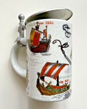 Krug mit Zinndeckel * KURT