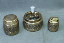 ERHARD SÖHNE RAUCH- RAUCHERSET MESSING ASCHENBECHER ZIGARETTENSPENDER FEUERZEUG