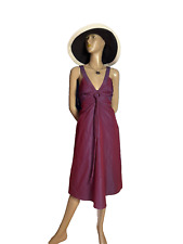 Seide burgunder Kleid Sonja Kiefer Taft retro chanchierend Cocktail AbendkleidXS