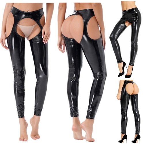 Damen wetlook leggings lack - damen,