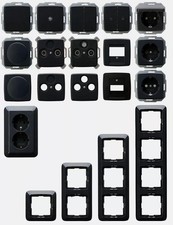 Kopp RIVO anthrazit Schalterprogramm Schutzkontakt Steckdose Schalter Rahmen