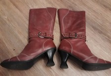 ausgefallene, weinrote Stiefelette, Tiggers, Gr. 38, Leder, Latino - Absatz