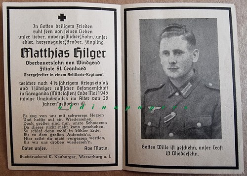 Sterbebild artillerie regiment - sterbebild, artillerie-regiment