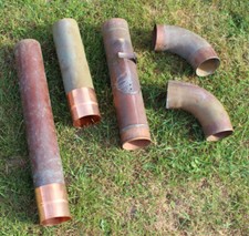 diverse Fallrohre, Regenklappe, Winkel für Dachrinne (Kupfer)