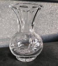 Nachtmann Kristall Vase klar Blumenmuster  Blumenvase 19cm Stiefmütterchen 