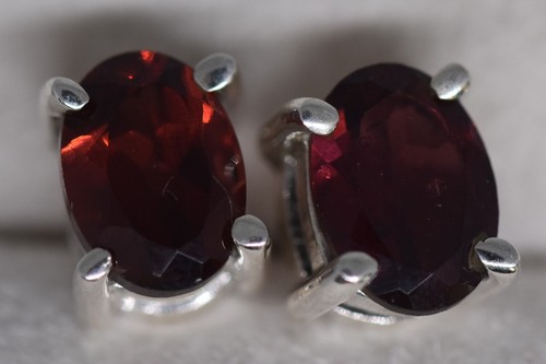 Granat ohrstecker mit sterling - granat,