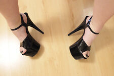 Gogo Plateau High Heels von Pleaser Lack schwarz Poledance Gr 42