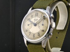 Heuer  Chronograph  Vintage   1940 Jahre ref. verchromt  swiss made