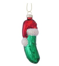 Weihnachtsgurke Glas Weihnachtshänger Gurke mit Mütze Hänger Weihnachtskugel 266