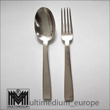 Art Deco Besteck F.Bruggi 3 Löffel 5 Gabeln Bauhaus Form versilbert