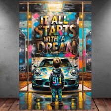 LEINWAND BILD ER XXL ABSTRAKT AUTO 911 BANKSY GRAFFITI MOTIVATION WAND POSTER