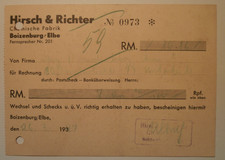 alter Scheck , Hirsch & Richter in Boizenburg a. Elbe , 1944 , Mecklenburg !!