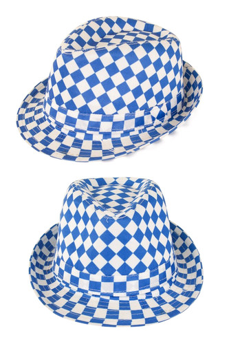 Seppelhut blau weiß - blau,