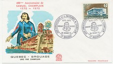 FRANKREICH 29-30 AOUT 70 400e ANNIVERSAIRE DE LA NAISSANCE DE CHAMPLAIN / 1570-