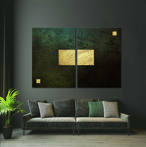Green leinwand bild set modern - bild,