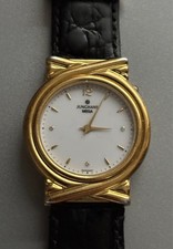 original JUNGHANS MEGA DPB 288 GH - Damen Armbanduhr Gold Funkuhr - Batterie neu