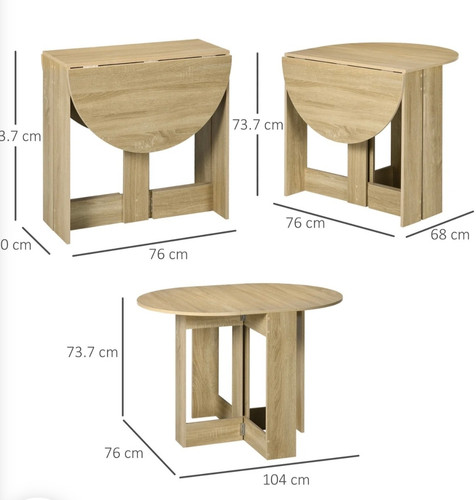 Homcom klapp esstisch - homcom, klapp-
