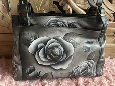 ANUSCHKA LEDER TASCHE UMHÄNGETASCHE MOTIV BLUMEN