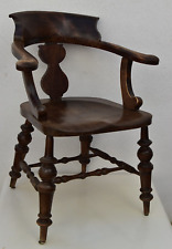 Gründerzeit mächtiger Armlehnstuhl, Herrenstuhl massiv, gedrechselt