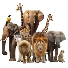 Große 3D Safari Tiere Wandaufkleber Schlafzimmer Aufkleber Kinderzimmer Wandbild Kunst Deko