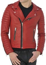 Neue Herren Lederjacke Slim