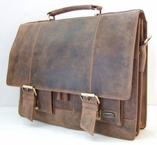Harold's Lehrertasche 40*33*13 cm Rind-Leder Aktentasche Aktenmappe braun 339803
