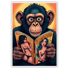 Affe Bild Humor A4 Kunstdruck