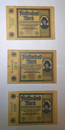Reichsbanknote 5000 mark - 3x,