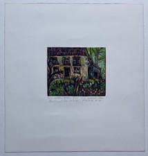 Esteban Fekete, Fassade, 1986, Grafik, Holzschnitt, signiert