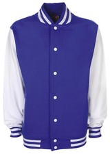 College Jacke Blau Weiß FDM FV001 Größe S